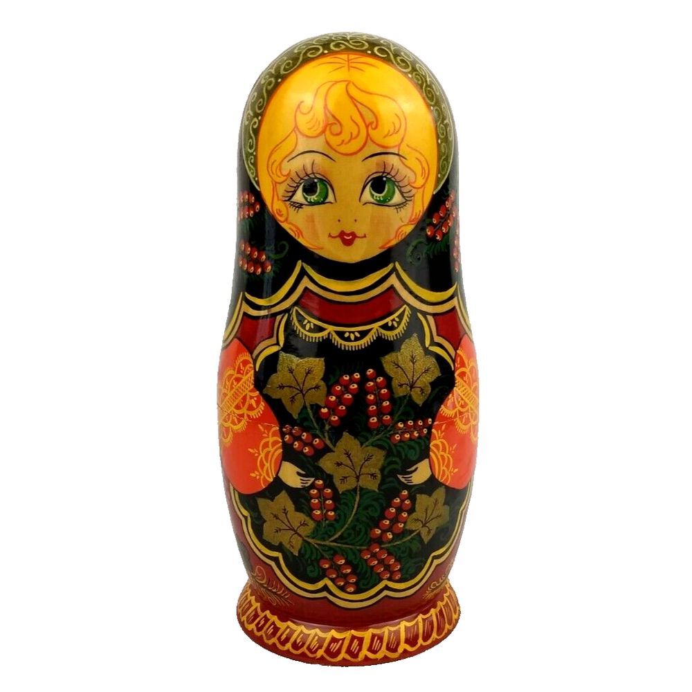 Russian Nesting Dolls Matryoshka 12 Pcs‎ Handmade Vintage 1992 Sergiev Posad 10"